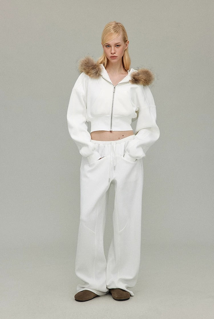 Detachable Fur Collar Hoodie Jacket
