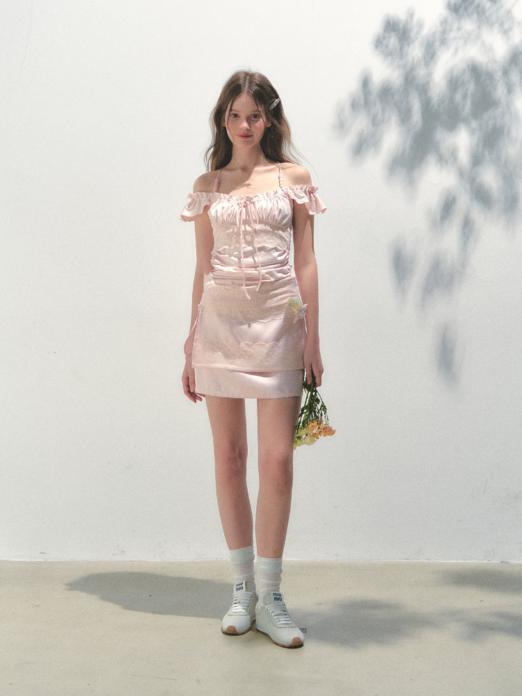 Lace 3D Flower A-line Skirt