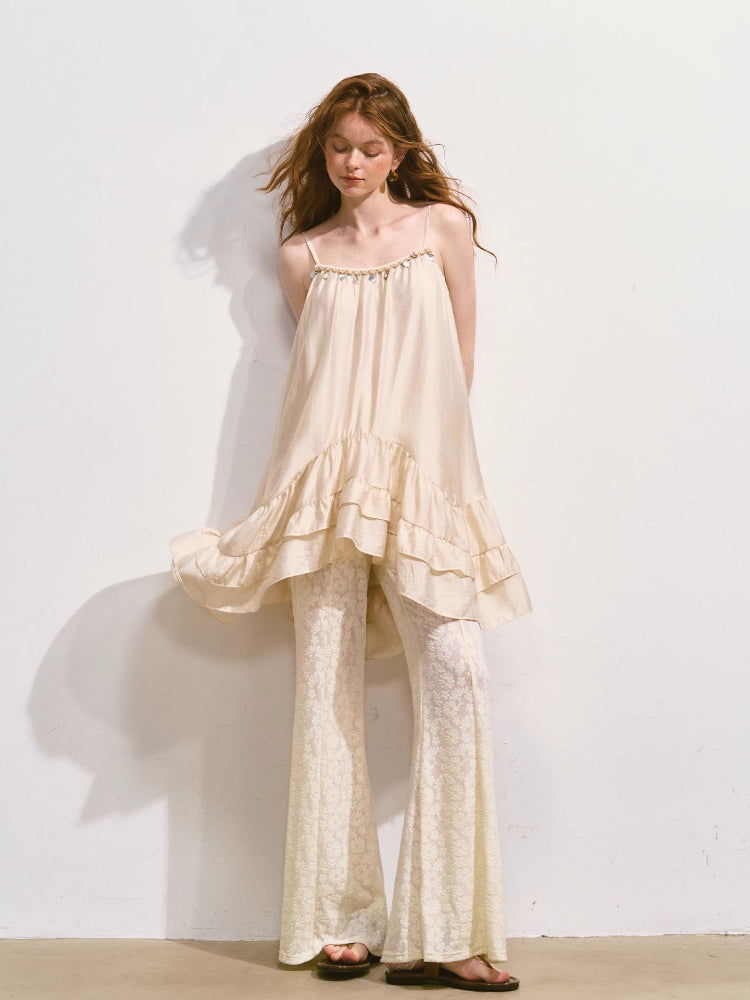 Strappy Ruffled Sexy Top & Pants Set