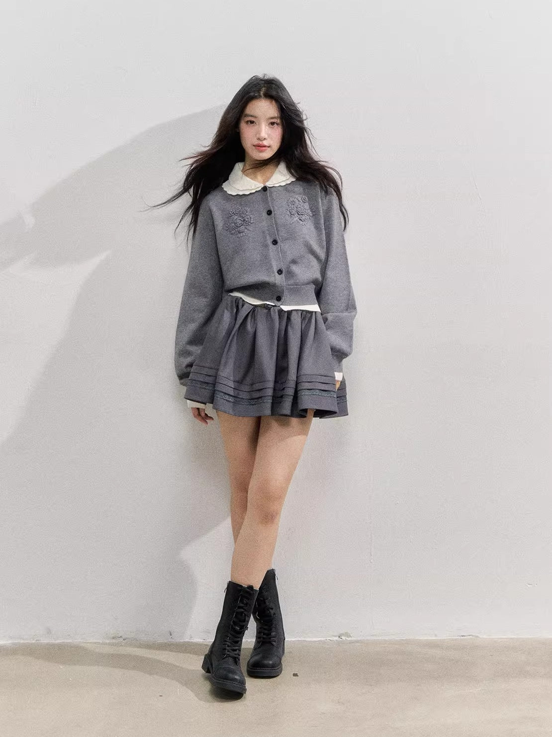 Crochet Doll Collar Cardigan