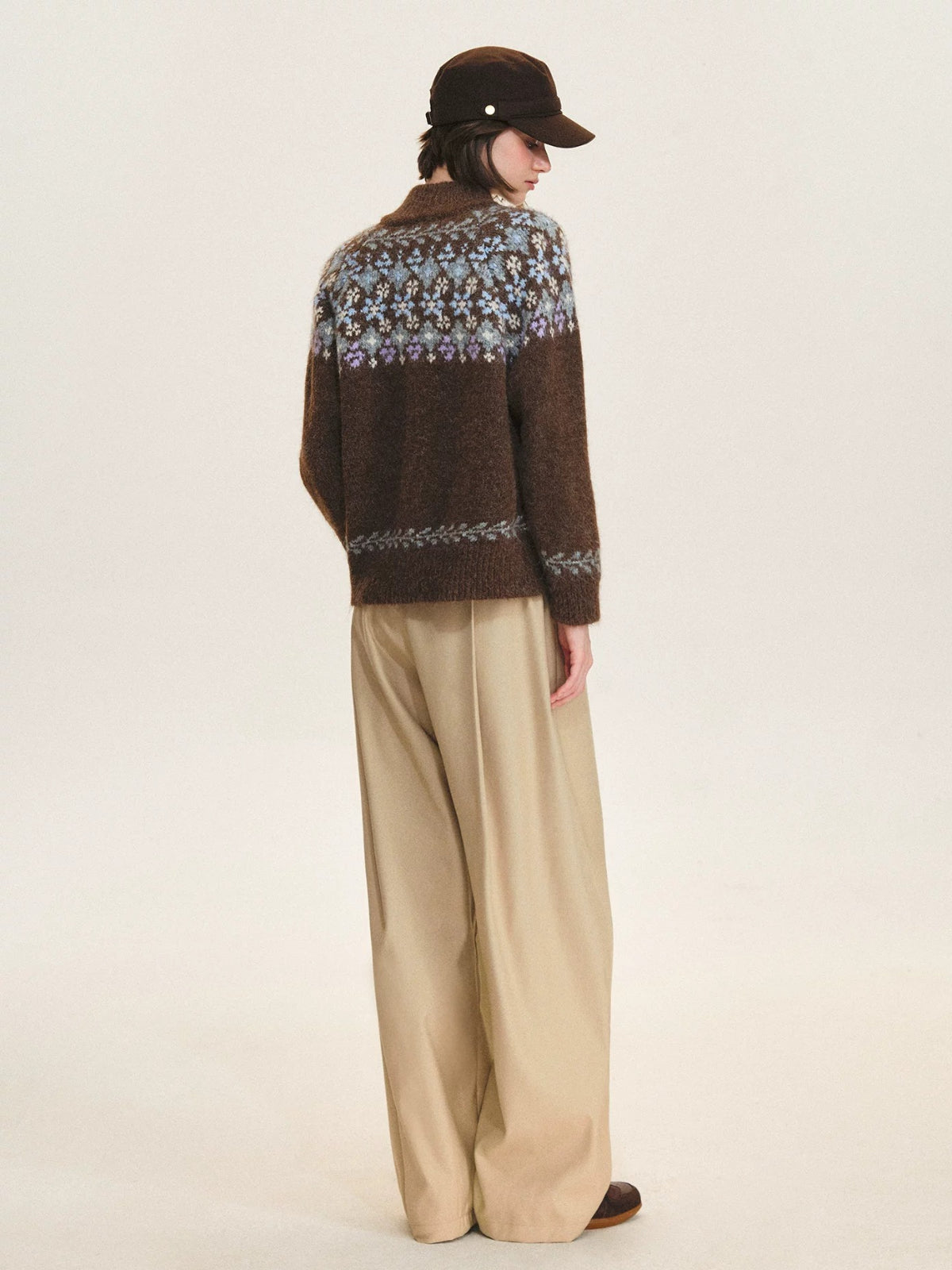 Vintage Fair Isle Zip Cardigan