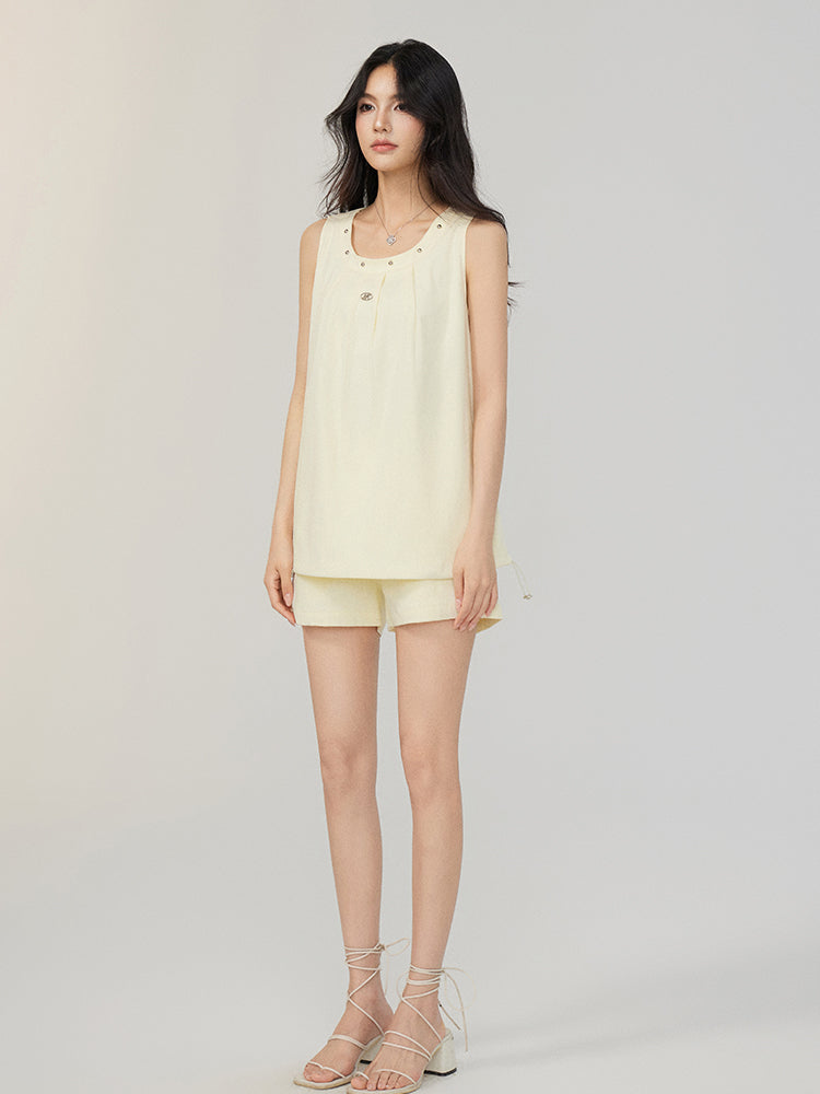 Solid-Color Cooling Vest & Skirt Set