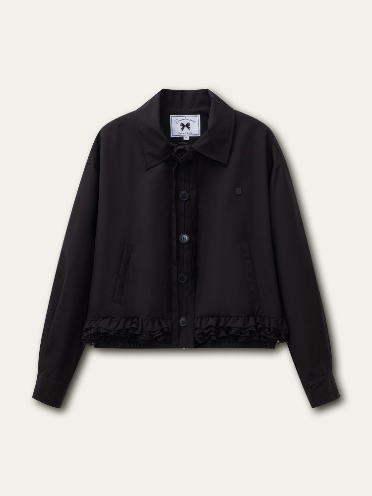 Lace-Trimmed Jacket & Skirt Set