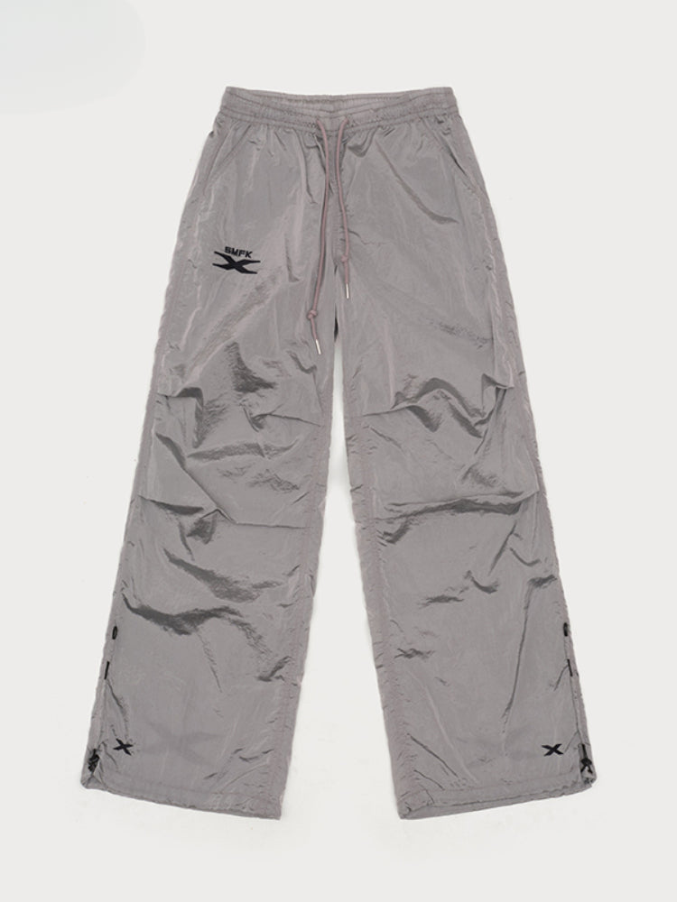 Embroidered Ultra-Light Wide-Leg Workout Pants