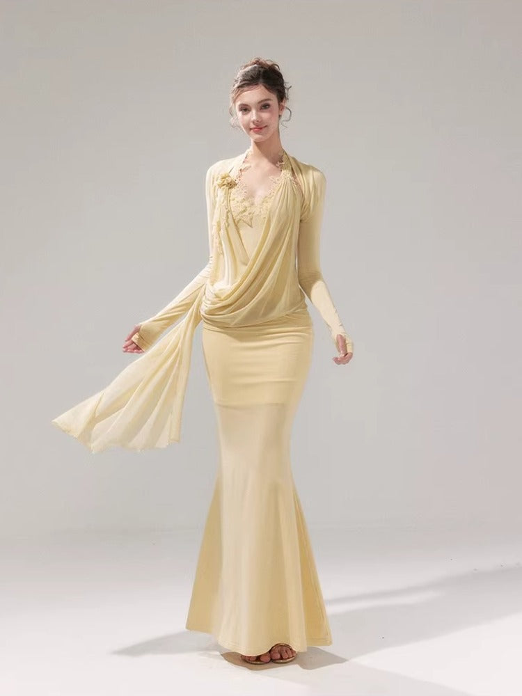 Draped Knit Mesh Set