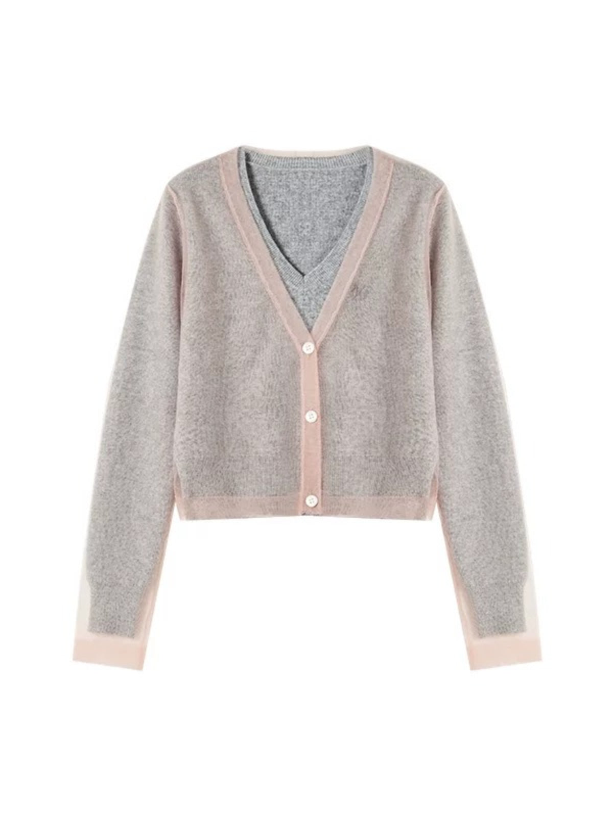 Layered Wool Blend Cardigan Set