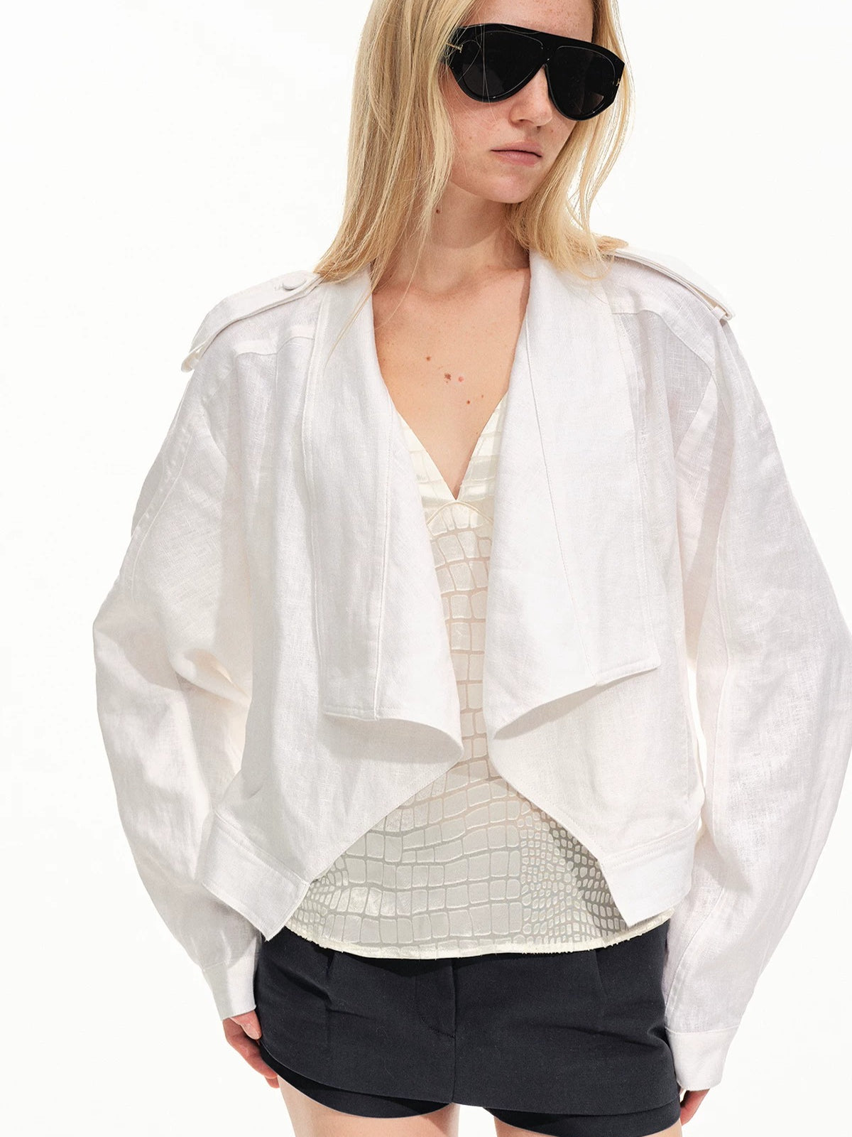 Linen Cropped Jacket