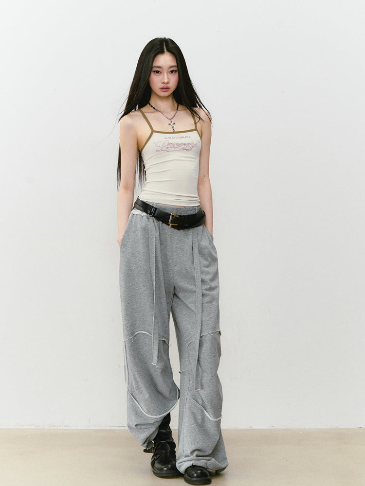 Color-Block Letter Print Camisole