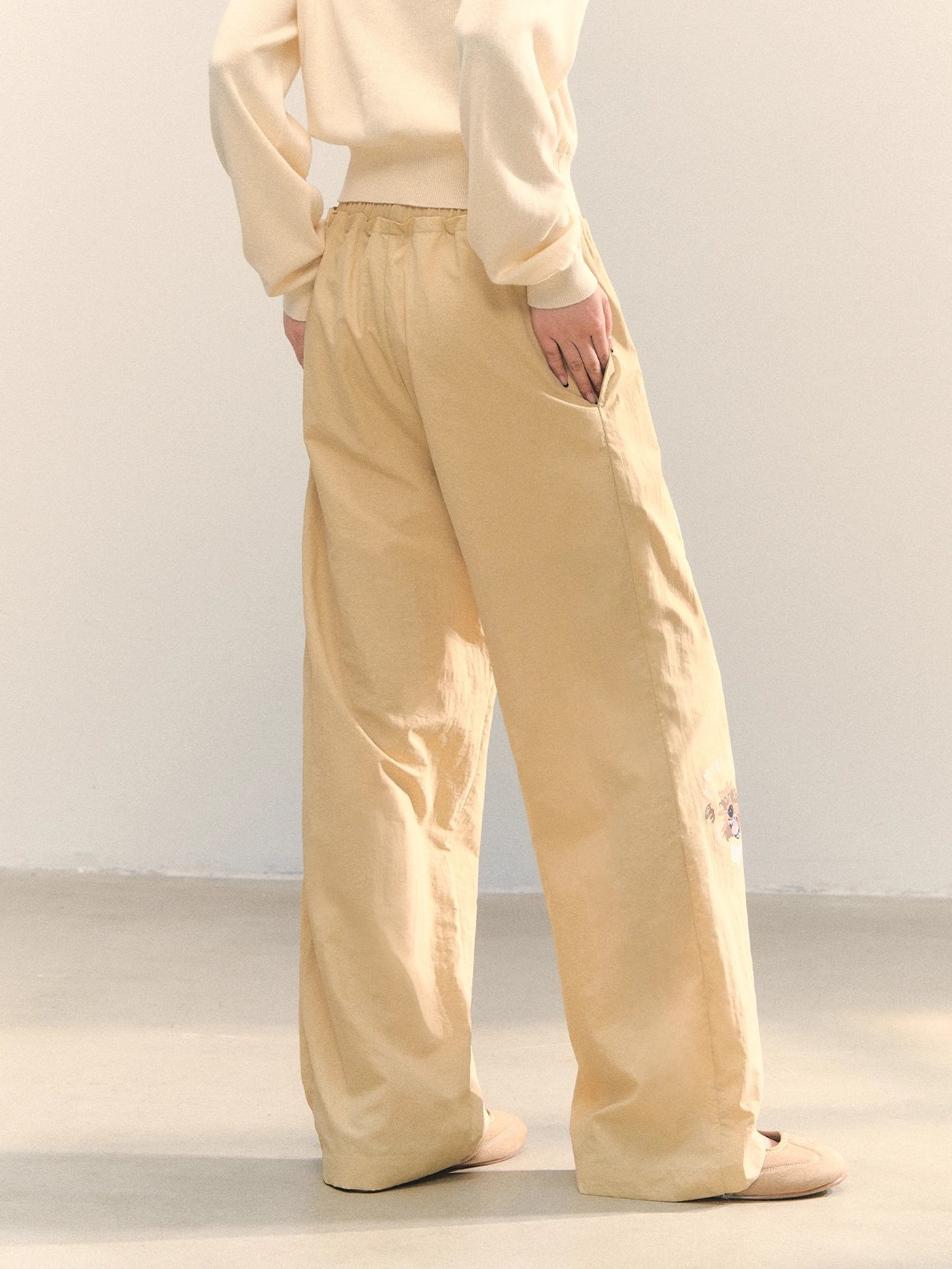 Fun Dog Print Retro Wide-Legged Casual Pants