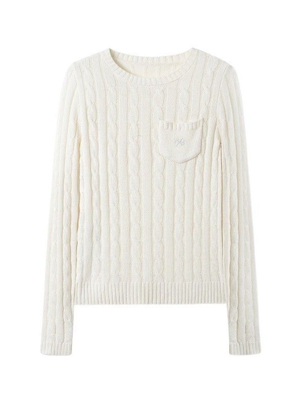 Black & Blue Cable-Knit Sweater