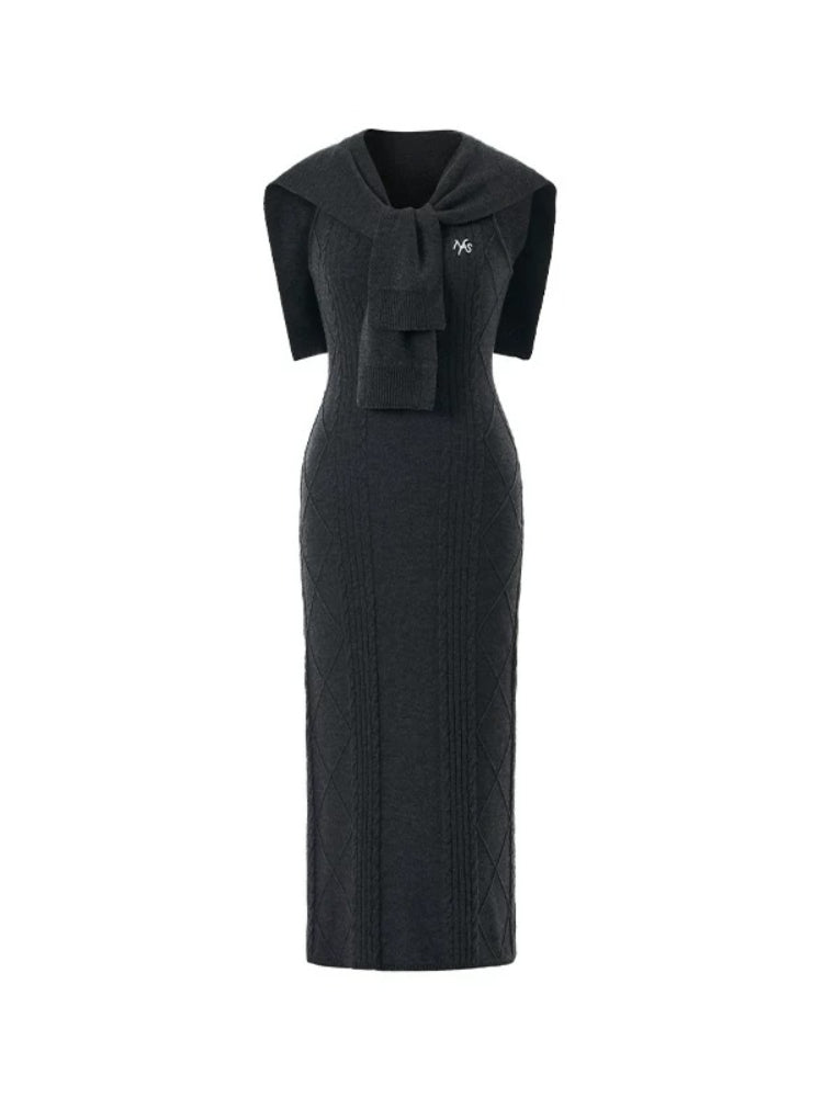 Duro Cable-Knit Argyle Dress