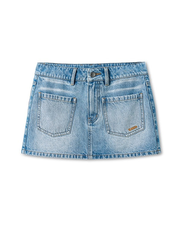 Lynx Washed Denim Skirt