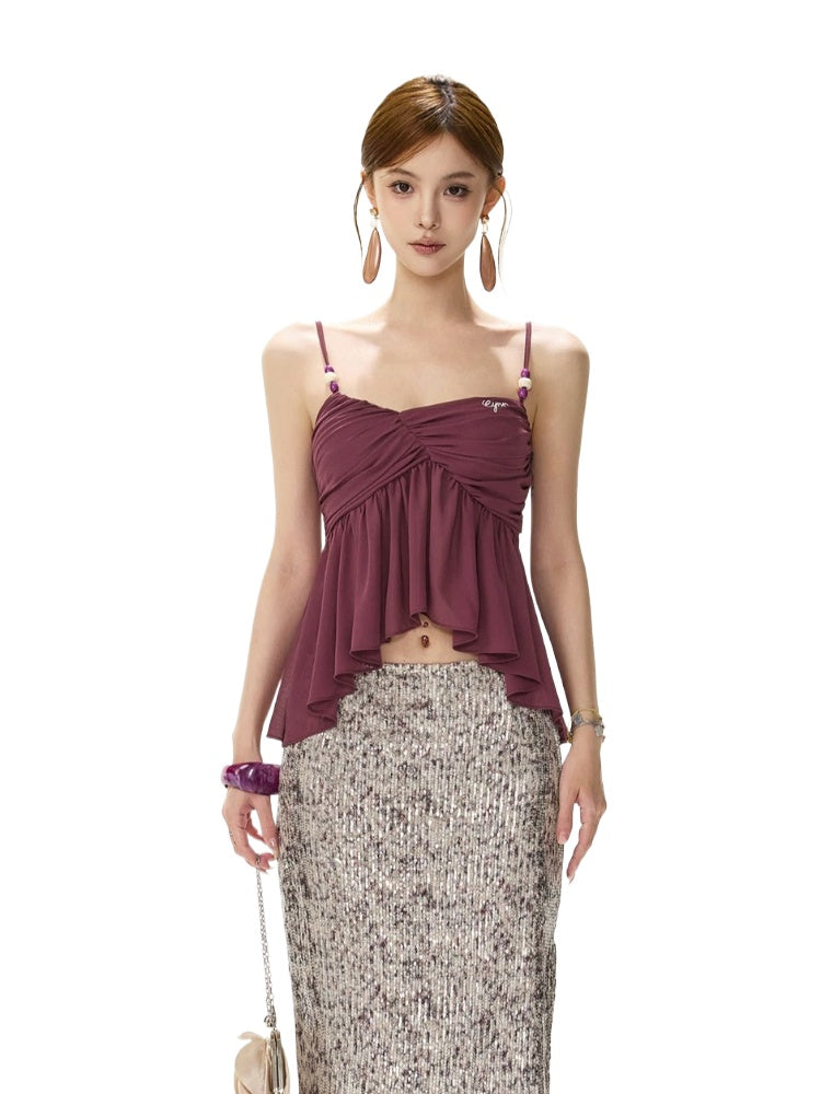 Beaded Cami Crop Top