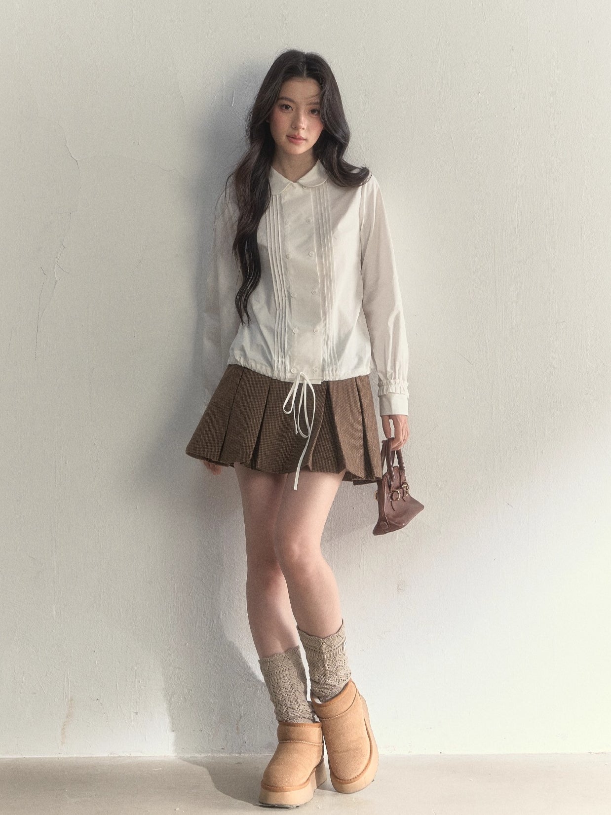 Vintage Doll Collar Double-Breasted Shirt