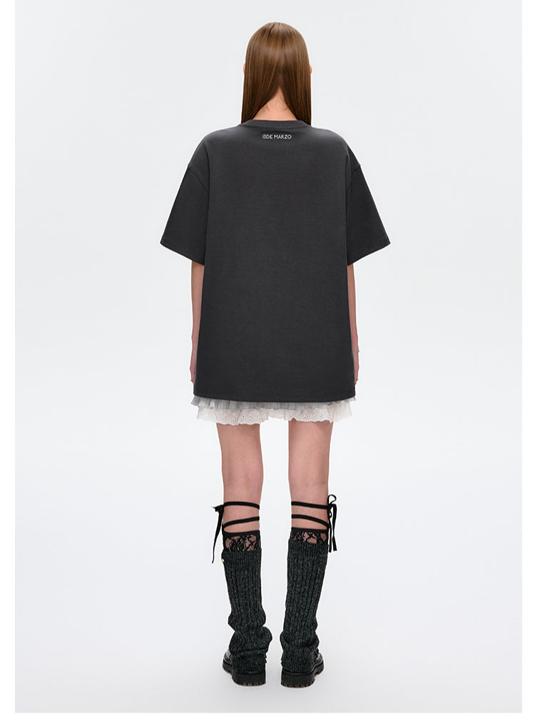 Doll Imitation Diamond Short-sleeve T-shirt