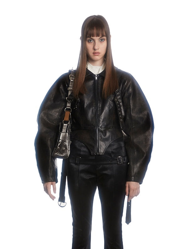 Oversized Thick Leather Jacket