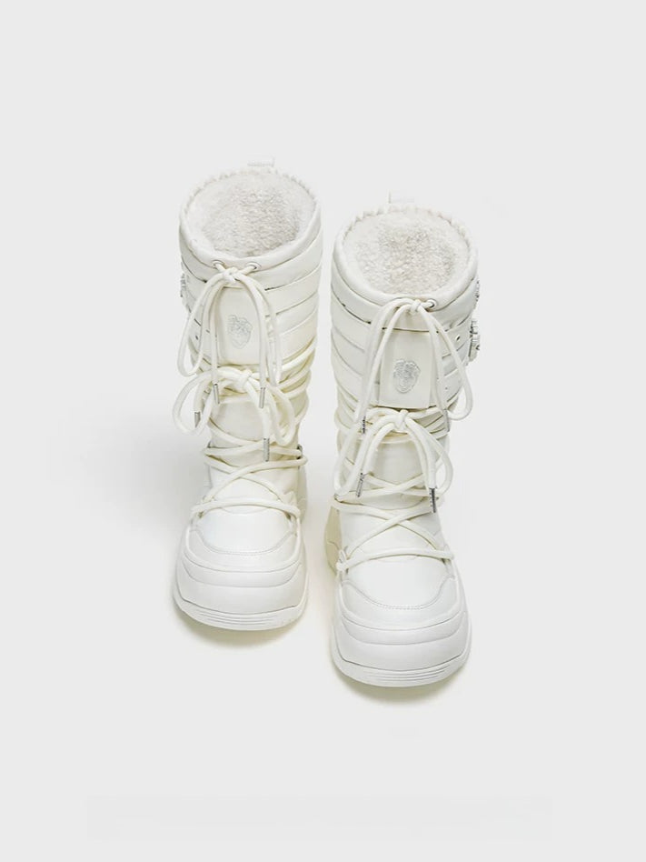 Fleece Platform Snow Boots