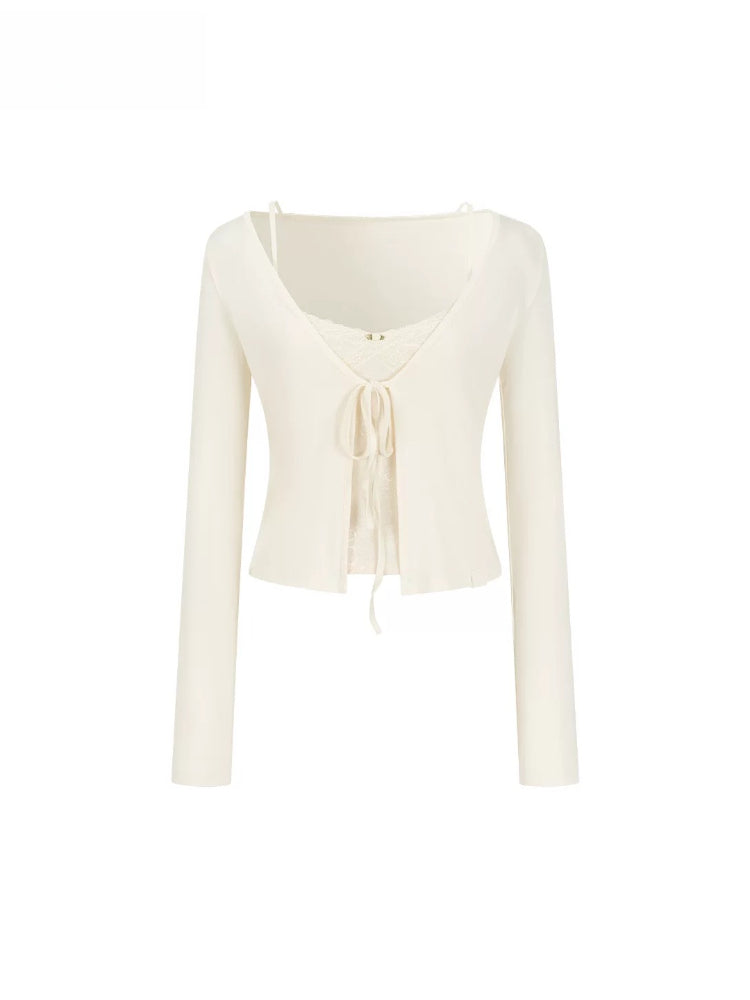 Lace V-neck Cardigan Top