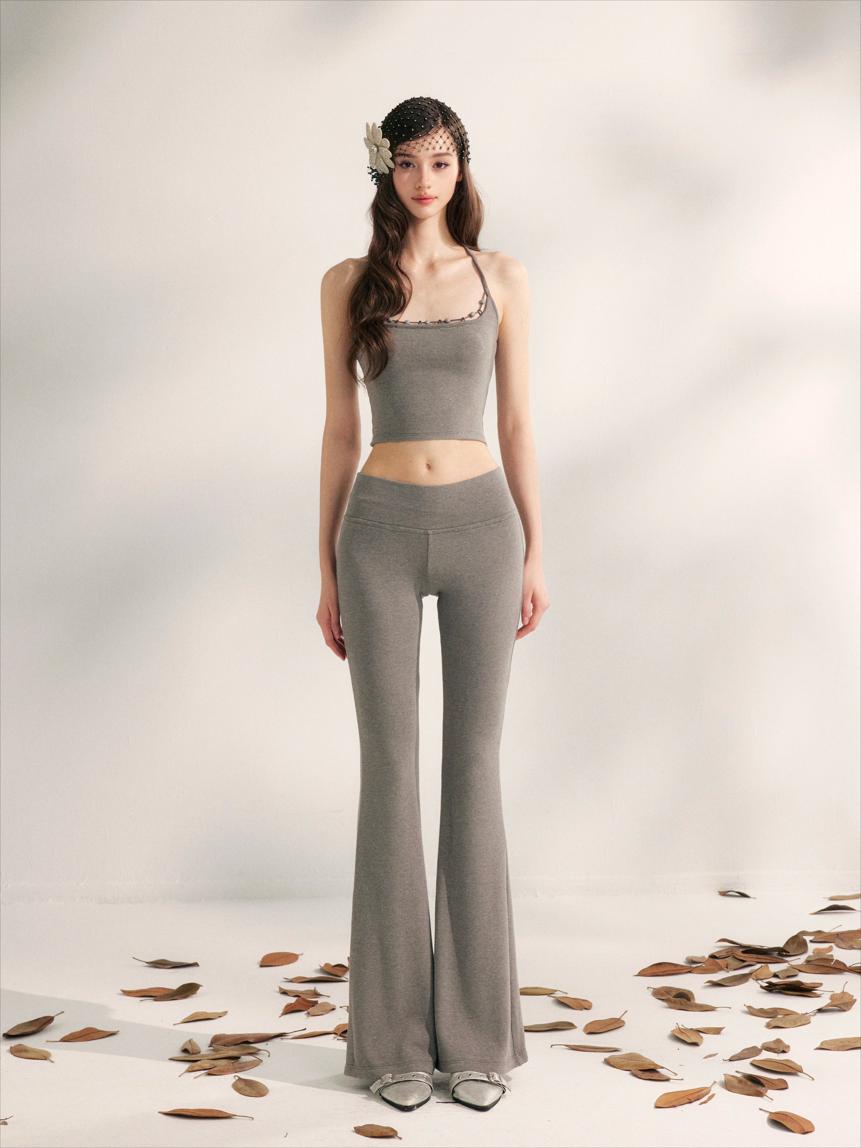 Lazy Weekend Beaded Tank Top & Yoga Pants Set