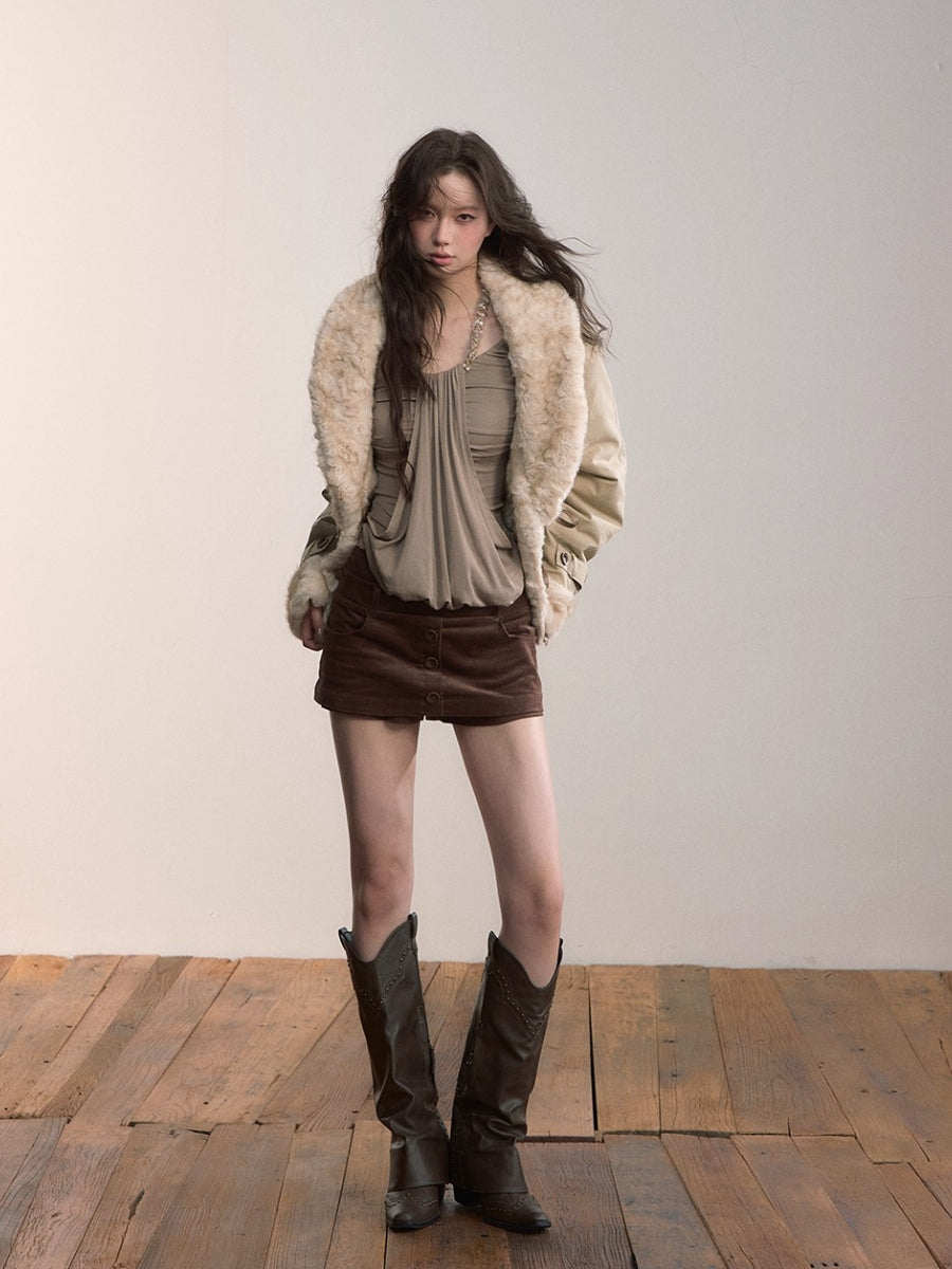 Reversible Eco-Faux Fur Toggle Coat