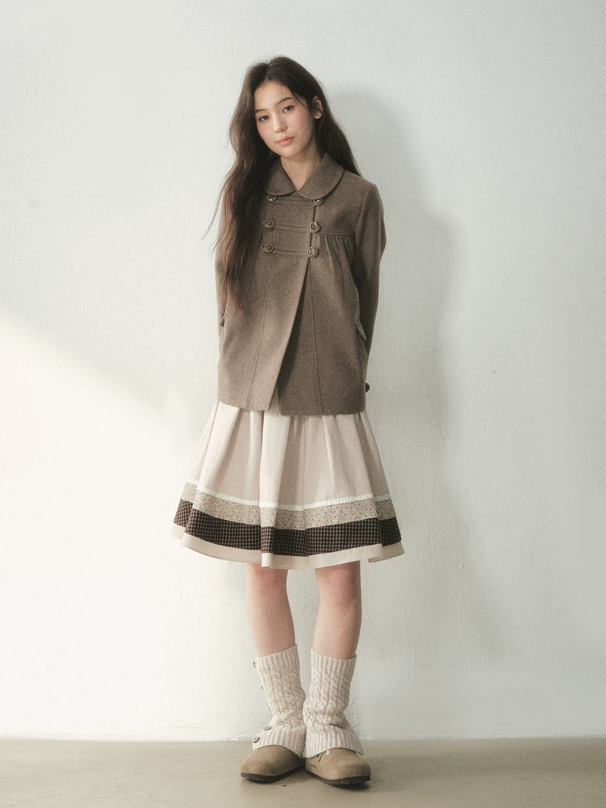 Chestnut Napoleon Wool Blend Coat