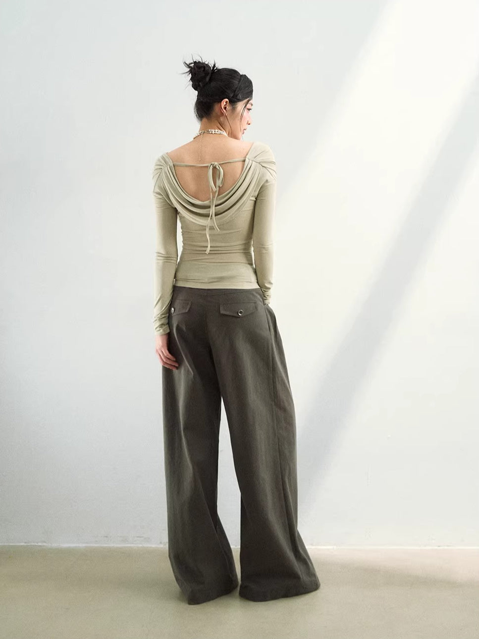 Pleated Straight-Leg Pants
