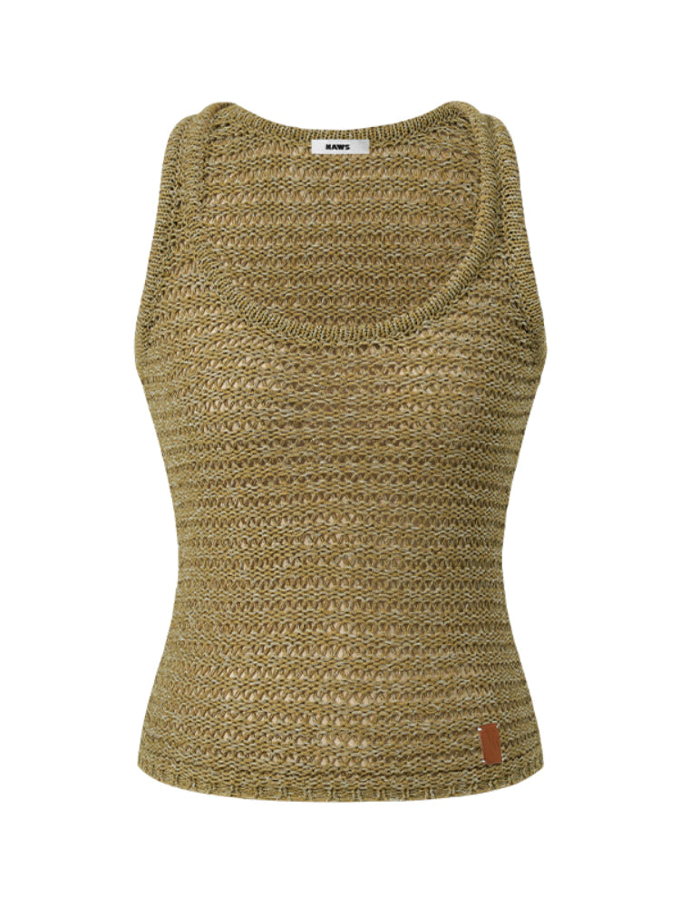 Knitted Hollow -Out Sling Vest