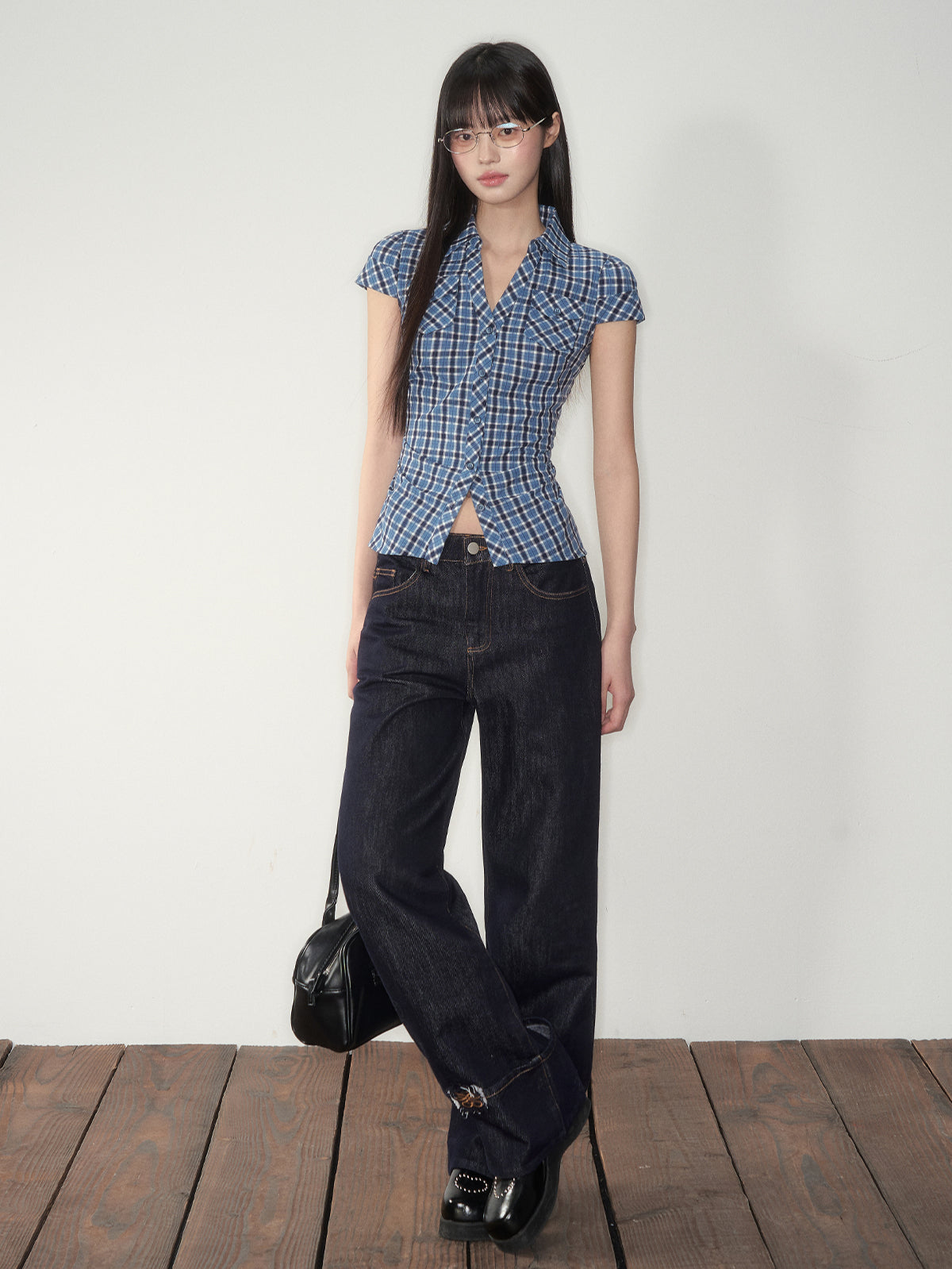 Blue & Pink Fitted Pocket Shirt