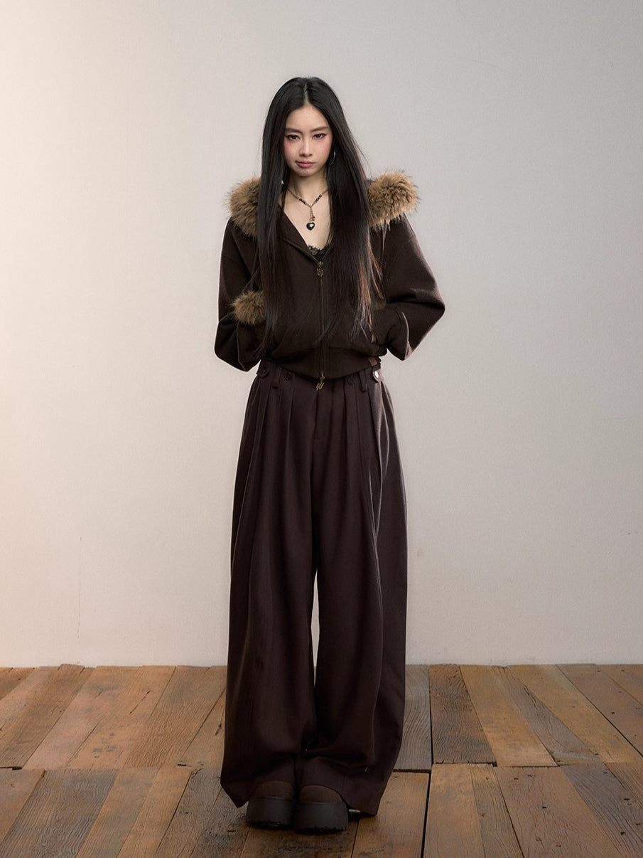 Pleated Wide-Leg Pants