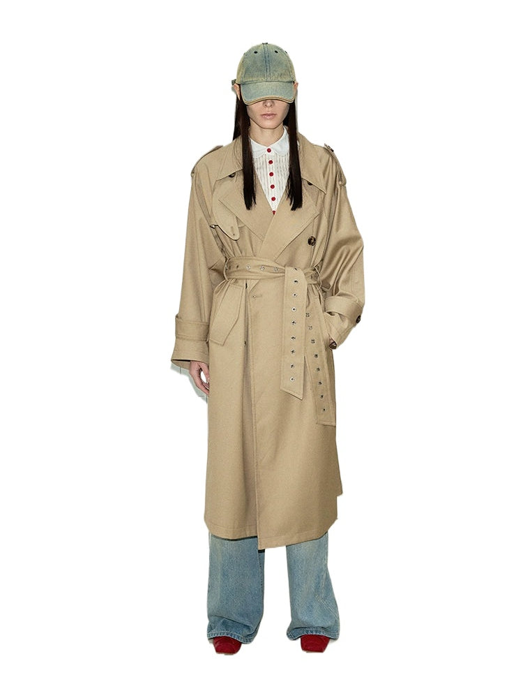 Khaki Double-Breasted Coat