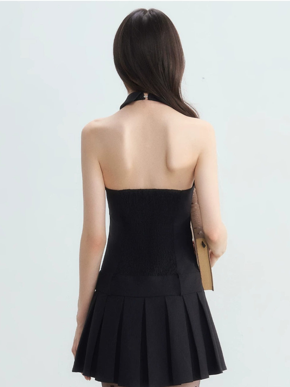 Halter Pleated Dress