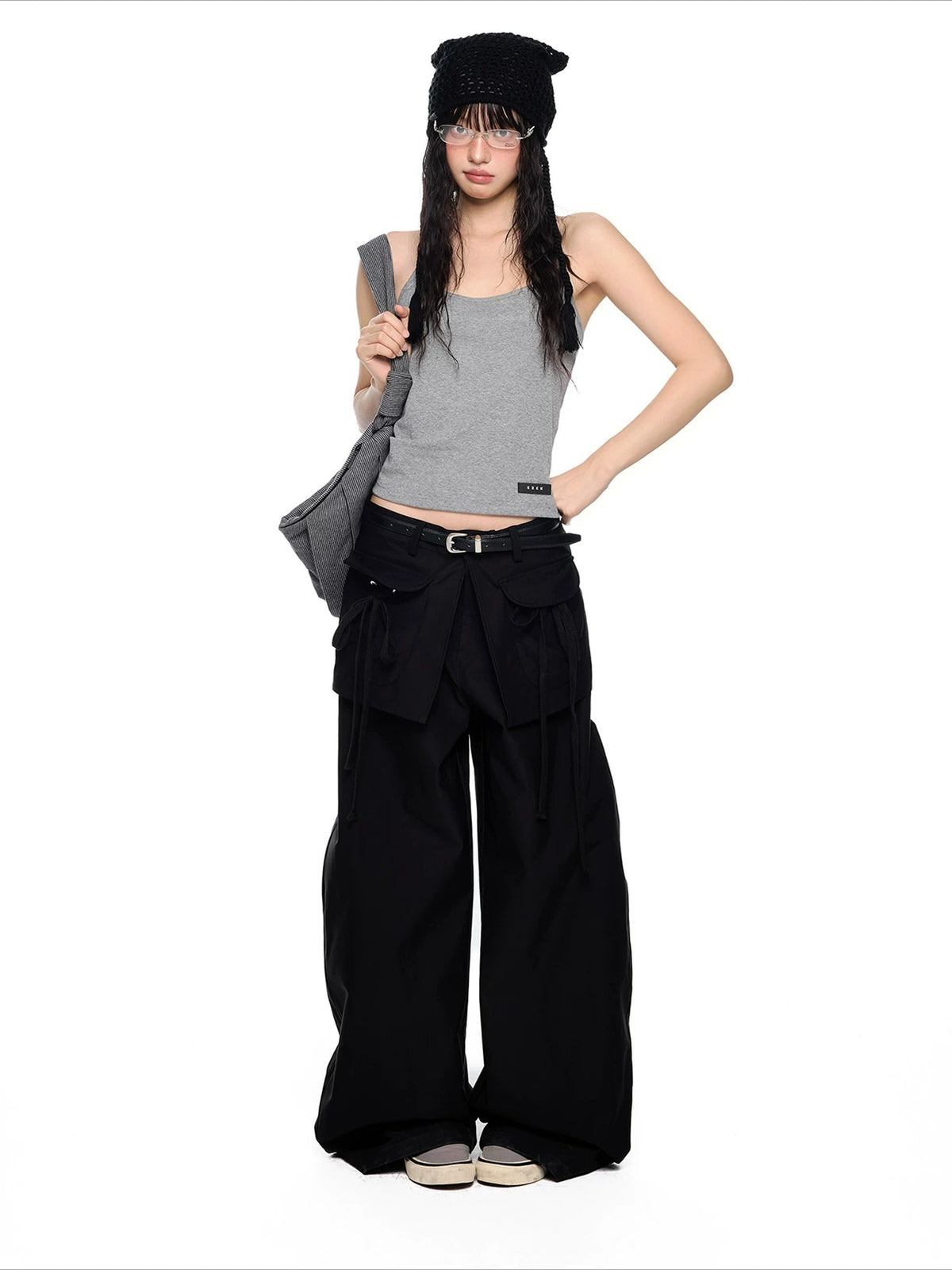 Drawstring Wide Leg Pants