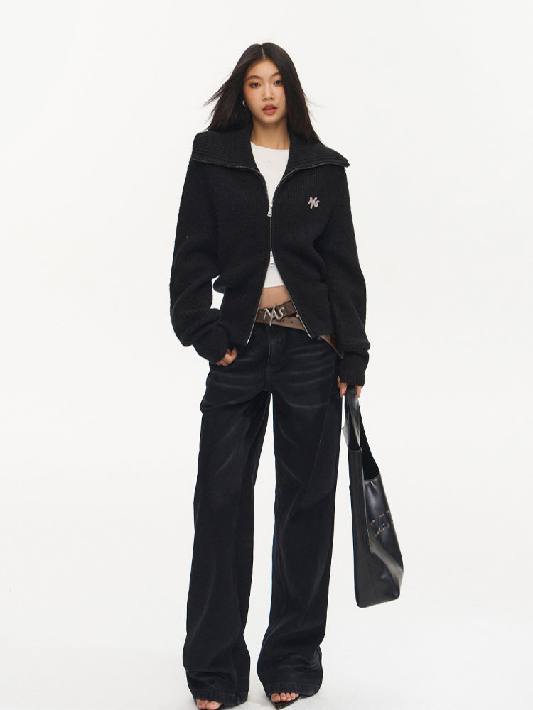 Vintage Low-Waist Loose Straight-Leg Pants