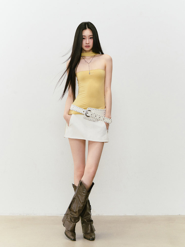 Casual Pencil Skirt with Double - Side Zippers