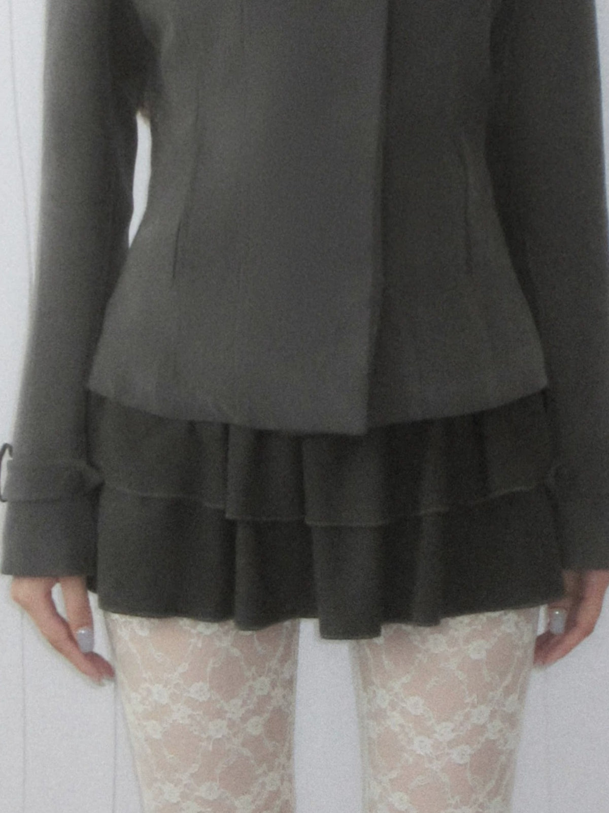 Layered Ruffle High-Waisted Mini Skirt