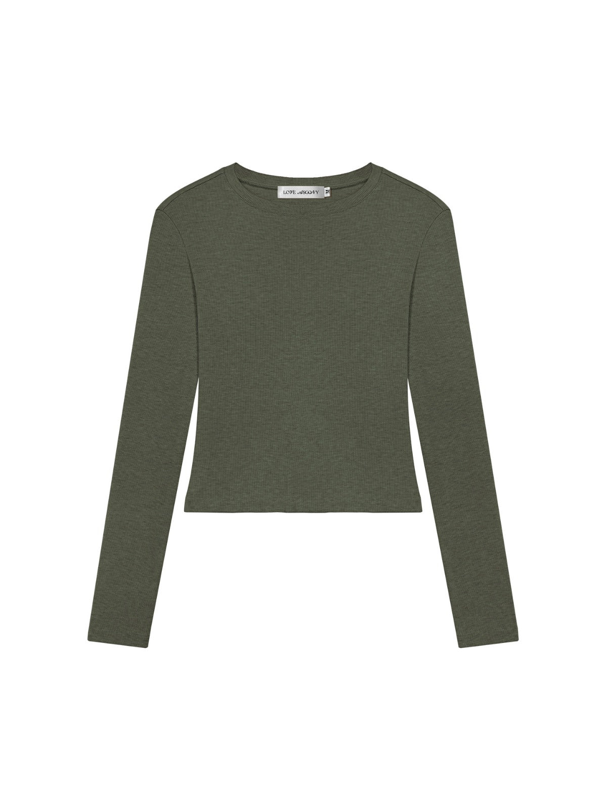 Ribbed Cotton Blend Cropped T-Shirt