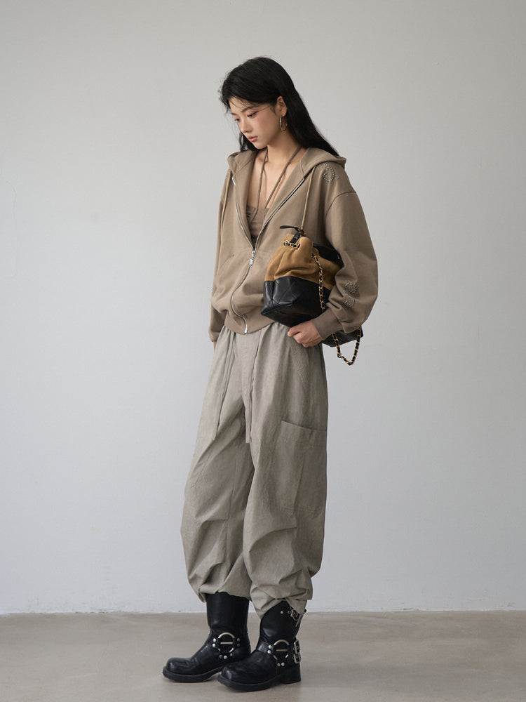 Rivet Loose Zip-up Hoodie