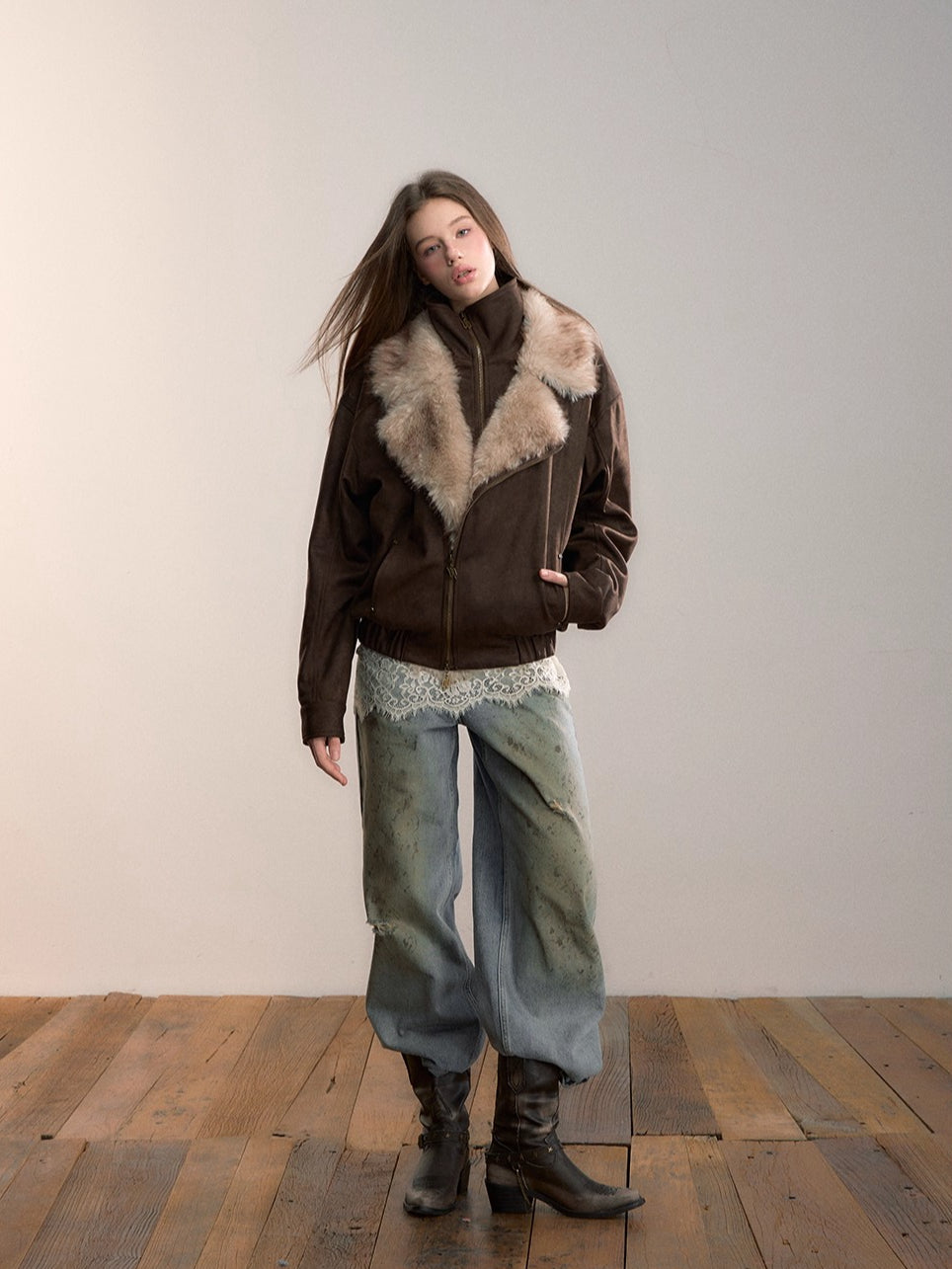 Faux Fur Collar Puffer Jacket