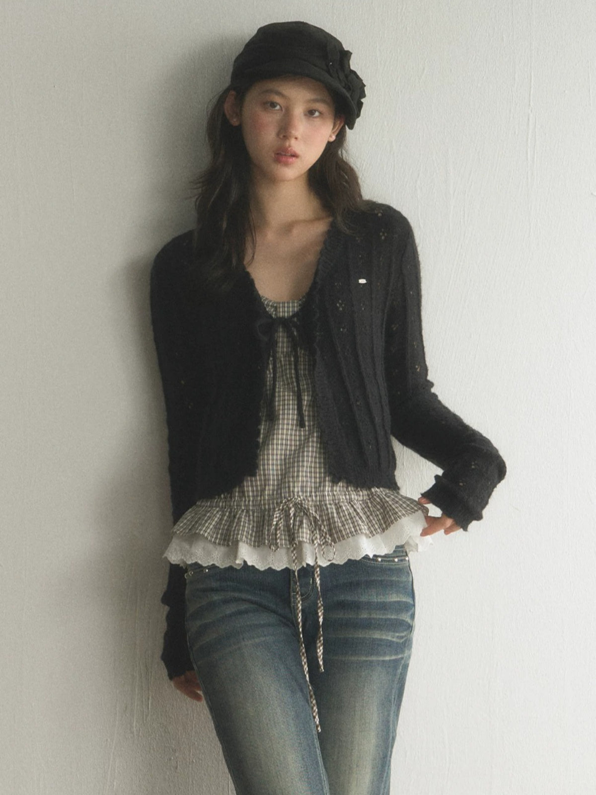 Plaid Ruffle Cami Top