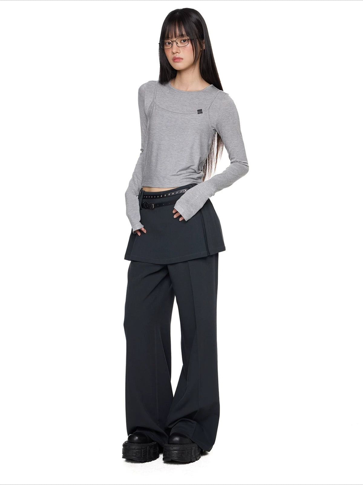 Layered Straight Pants