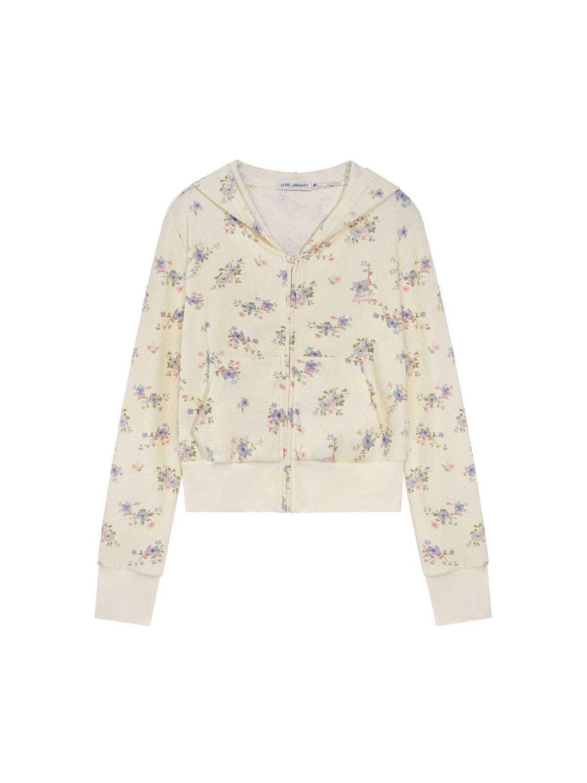 Floral Waffle Hoodie & Pants Set