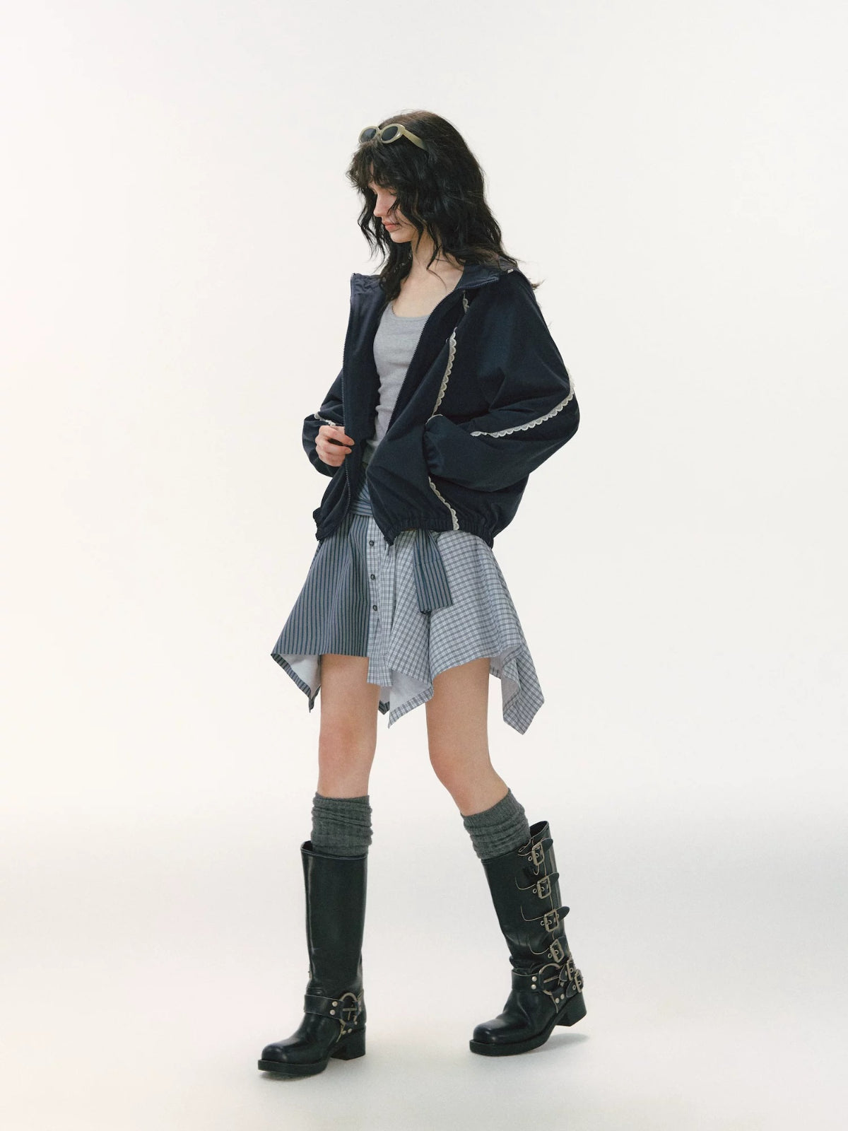 Lace Patchwork Hooded Jacket