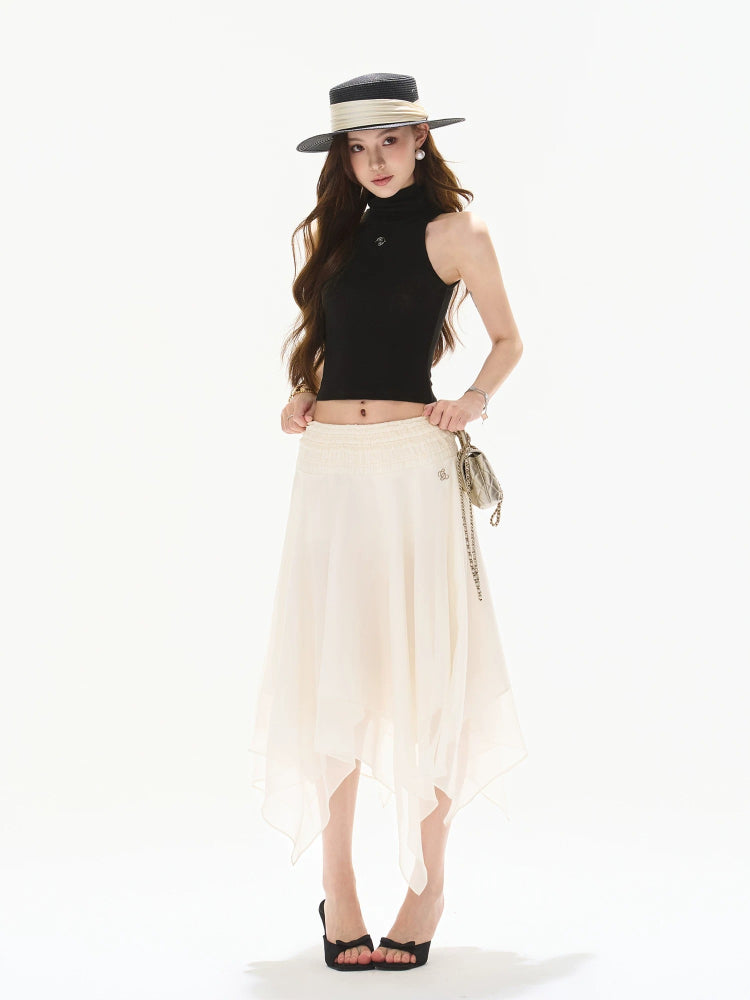 Backless Mock Neck Tank