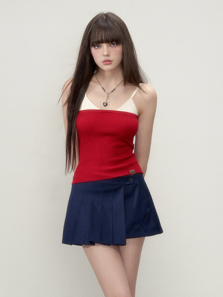 A-Line Irregular Pleated Skirt