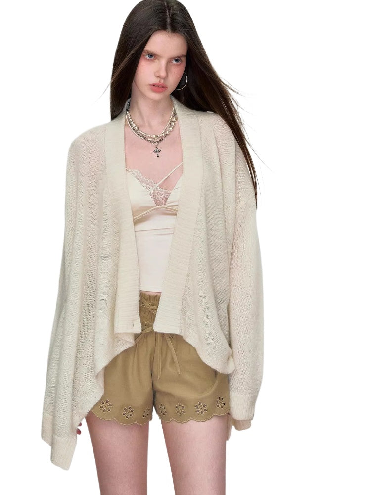 Draped Shawl Knit Sweater