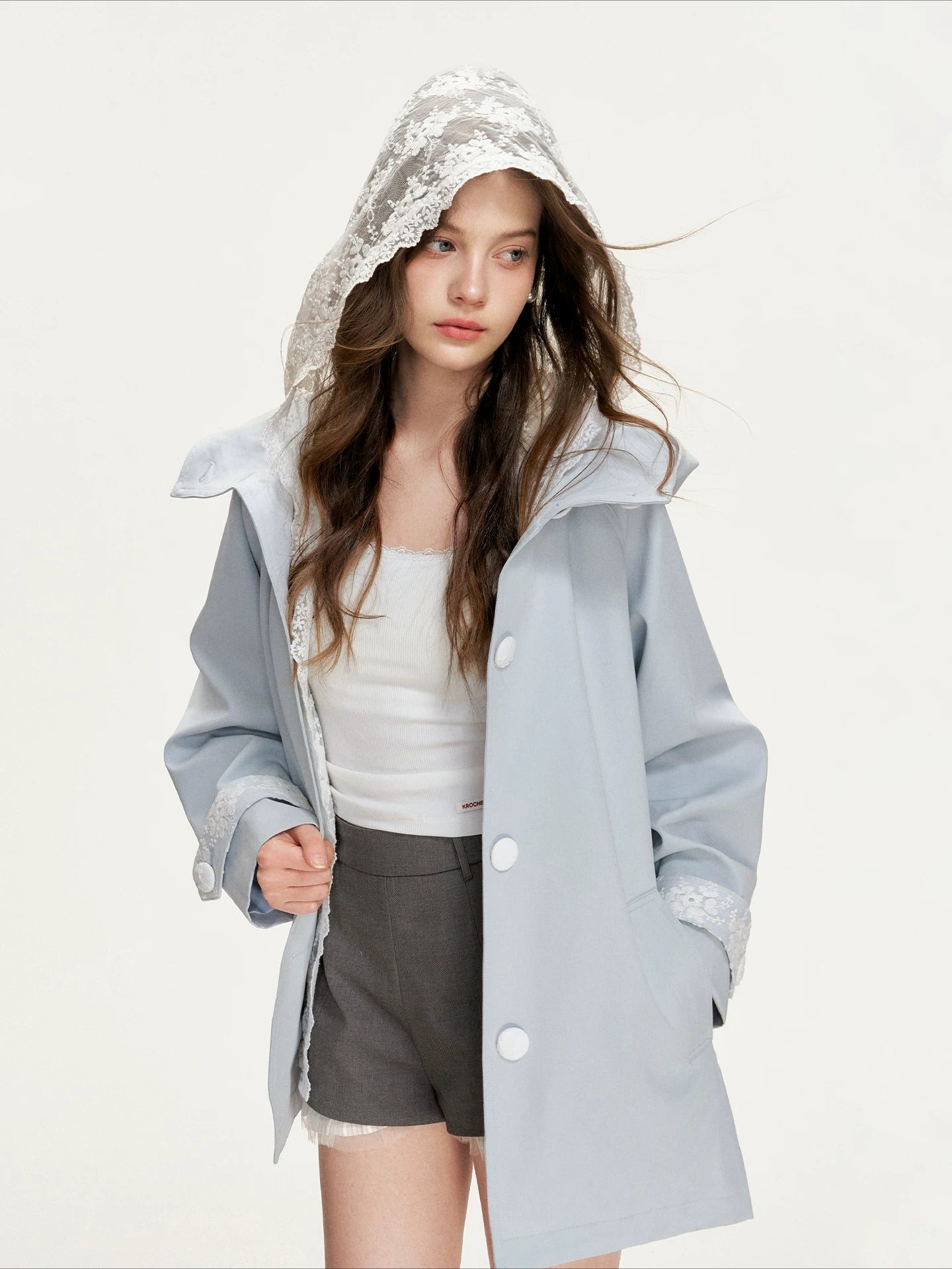 Mesh-Trim A-Line Shorts