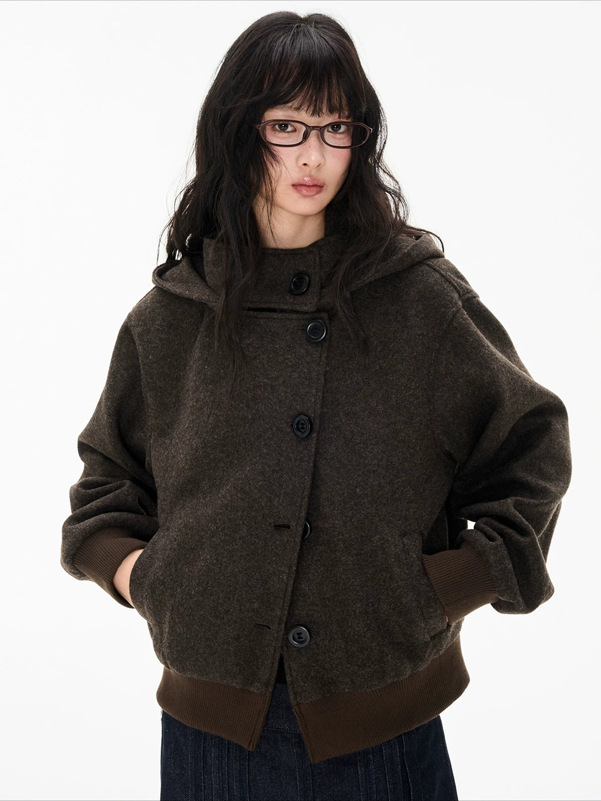 Hooded Button Jacket