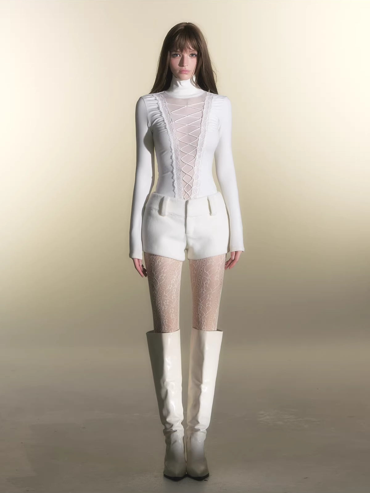 Low Rise Wool Mini Shorts