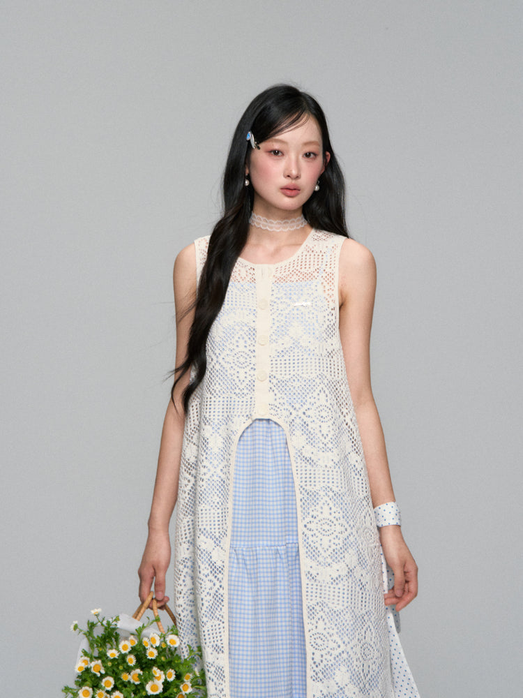 Tassel Contrast Color Dress Set