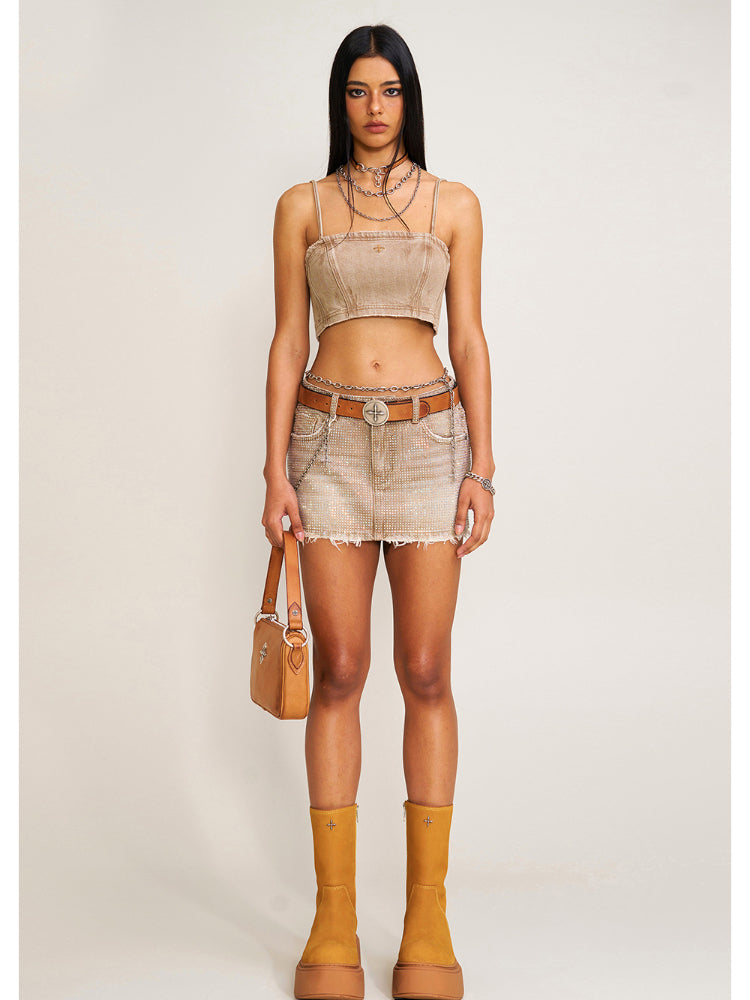 Rage Wild Diamond Denim Skirt Wild Diamond
